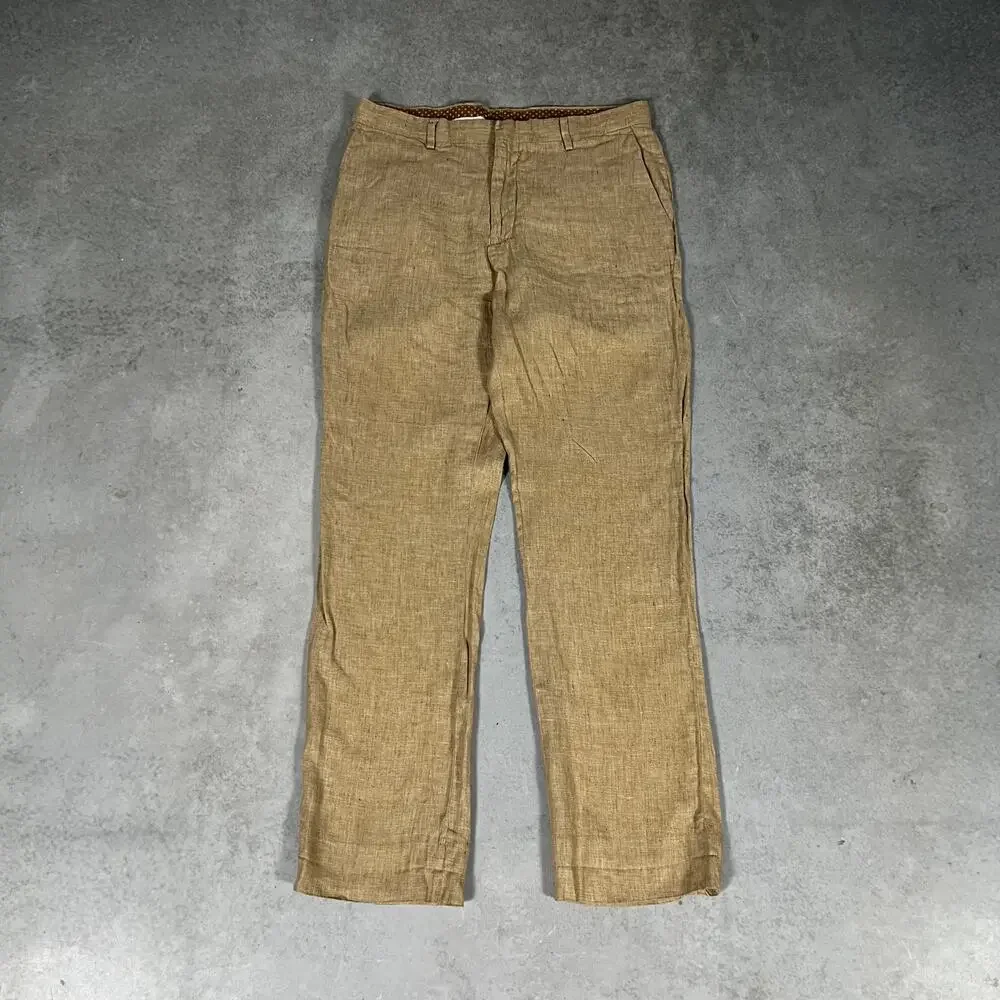 Linen Murano Baird McNutt Men's Brown Pants Classic Fit Size 33x30